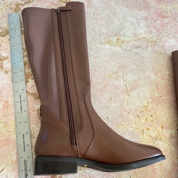 Cole Haan Noelle Brown Leather Knee High Stretch Riding Boots Womens 7.5 - Picture 14 of 15